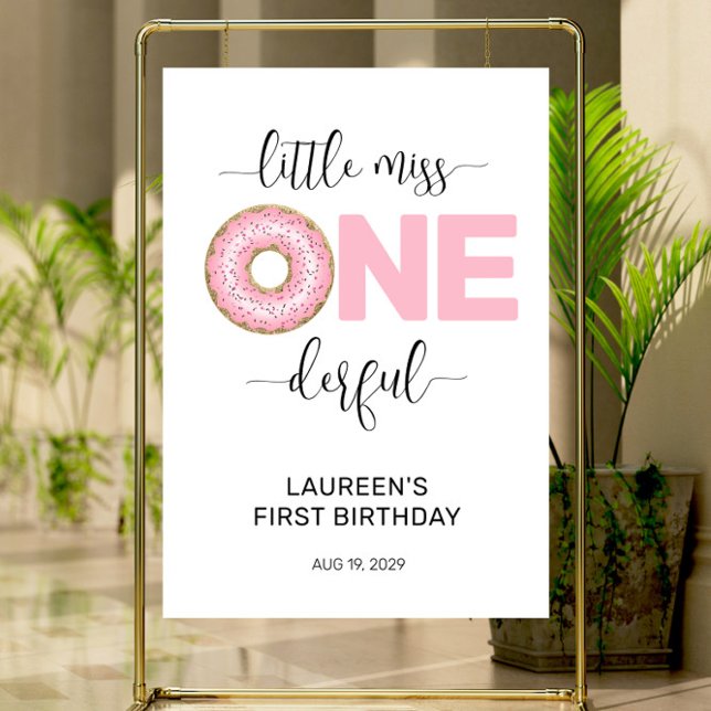 Pink Sweet Little MIss 1st Birthday Foam Board (Creator Uploaded)