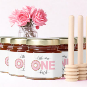 Pink Sweet Little MIss 1st Birthday Honey Jar Favors
