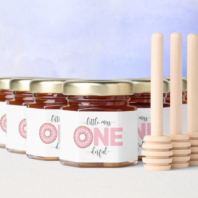 Pink Sweet Little MIss 1st Birthday  Honey Jar Favors (Multi)
