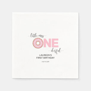 Pink Sweet Little MIss 1st Birthday Napkins