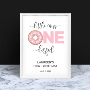 Pink Sweet Little MIss 1st Birthday Poster