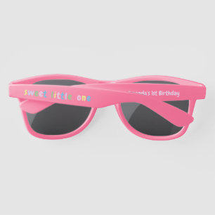 Pink Sweet Little One First Birthday Party Favor Sunglasses