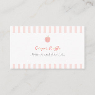 Pink Sweet Little Peach Diaper Raffle Card