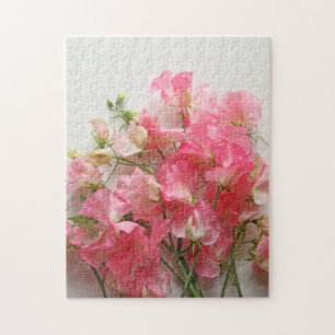 Pink sweet pea bouquet jigsaw puzzle