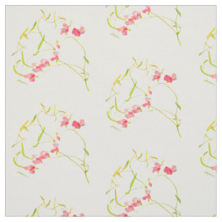 Pink Sweet Pea Flower Pattern Fabric