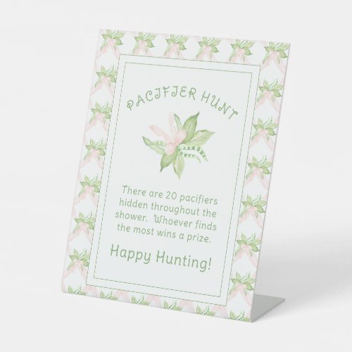 Pink Sweet Pea Girl Pacifier Hunt Baby Shower