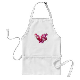 Pink Sweet Pea Heart Adult Apron