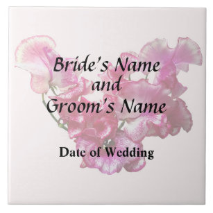 Sweet Pea Decorative Ceramic Tiles Zazzle Pink Sweet Pea Heart Wedding Supplies Ceramic Tile