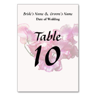 Pea Table Cards Place Zazzle Pink Sweet Pea Heart Wedding Supplies Table Number