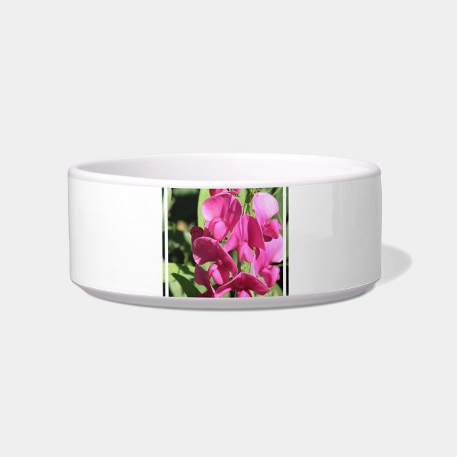 Pink Sweet Pea Pet Bowl (Front)