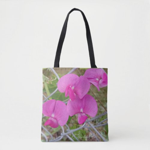 Pink Sweet Peas and a Pod  Tote Bag