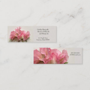 Pink sweet peas close up Mom Mini Business Card
