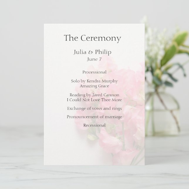 Pink sweet peas with text space wedding (Standing Front)
