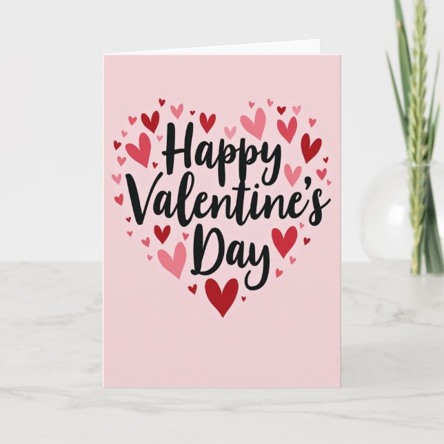 Pink Sweet Script Valentines Day Card (Front)