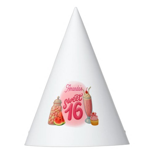Pink Sweet Sixteen Birthday Party Hats