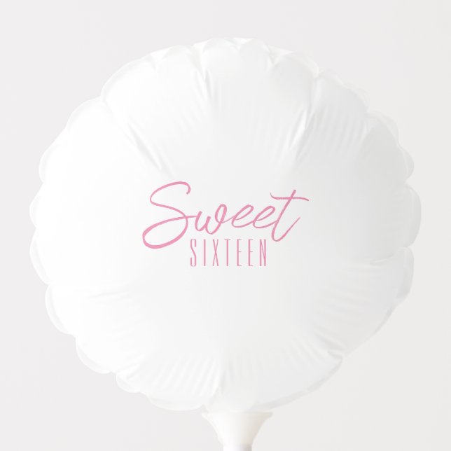 Pink Sweet Sixteen Girls 16th birthday Balloon (Front)