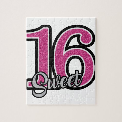 Pink Sweet Sixteen Jigsaw Puzzle