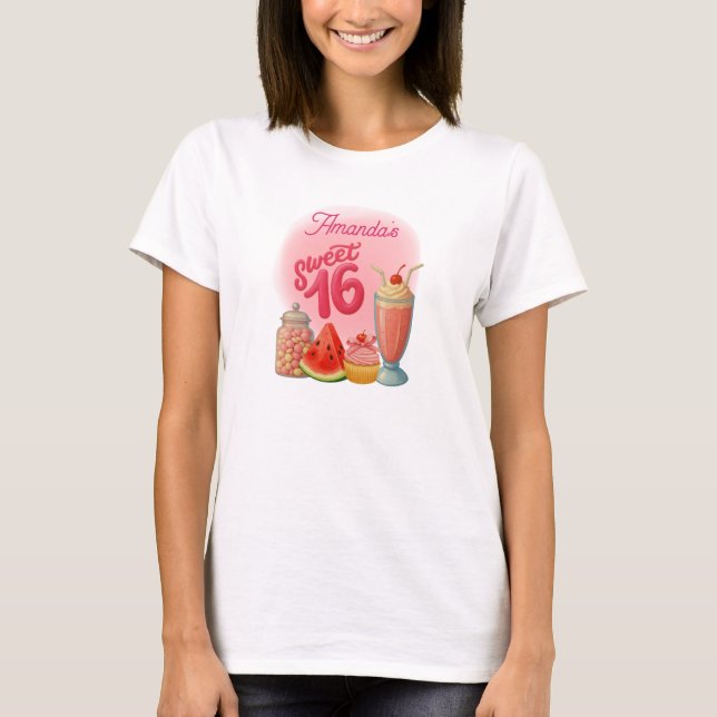 Pink Sweet Sixteen Tshirt (Front)