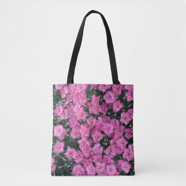 Pink sweet william flowers tote bag (Front)