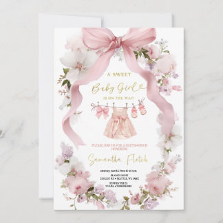 PINK SWEETHEART BABYSHOWER PARTY INVITATION