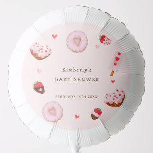 Pink Sweetheart Donuts Valentines Baby Shower Balloon