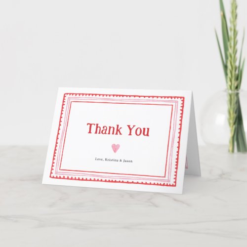 Pink Sweetheart Girl Baby Shower Folded  Thank You Card