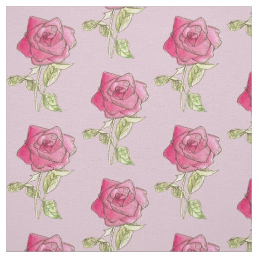 Pink Sweetheart Rose Flower Mauve Fabric