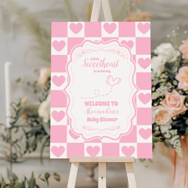 Pink Sweetheart Valentine's Day Baby Shower Foam Board (Creator Uploaded)