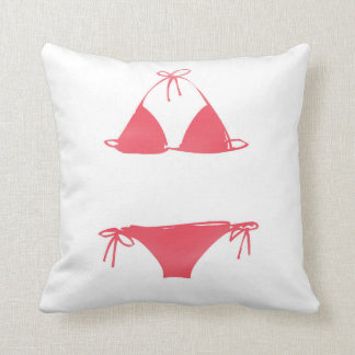 Pink Swim Suit Throw Pillow