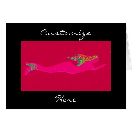 pink swimming mermaid black (Front Horizontal)