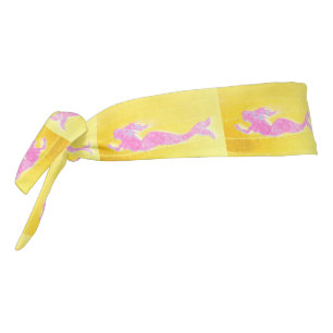pink swimming mermaids Thunder_Cove Tie Headband