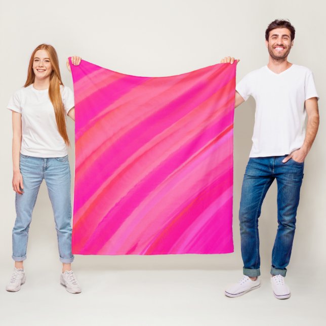 Pink Swirl Abstract  Fleece Blanket (In Situ)