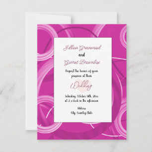 Pink Swirl Abstract Style Wedding Invitation