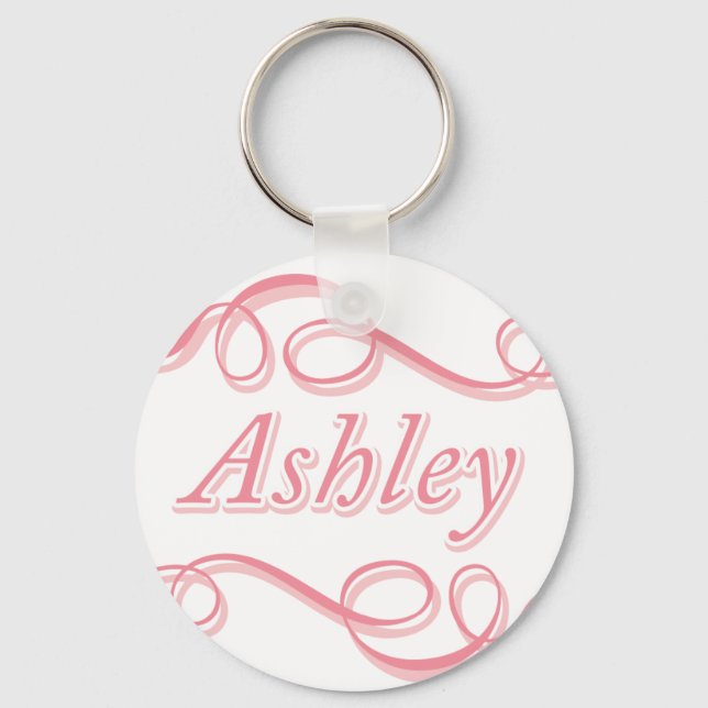 Pink Swirl Ashley Keychain (Front)