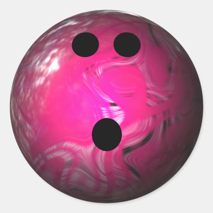 Pink Swirl Bowling Ball Classic Round Sticker | Zazzle.com