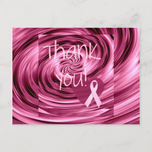 Pink Swirl Breast Cancer Thank You Postcard