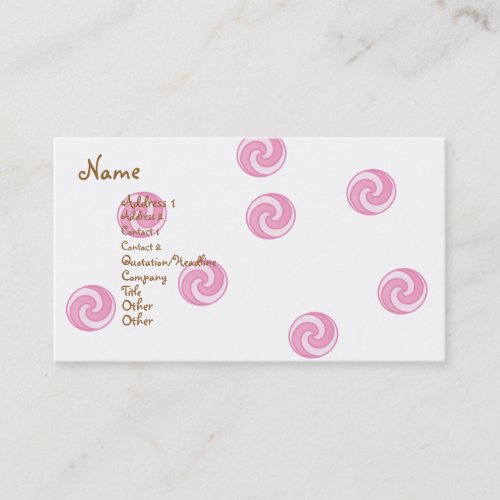 Pink Swirl Cake Business Card Templates
