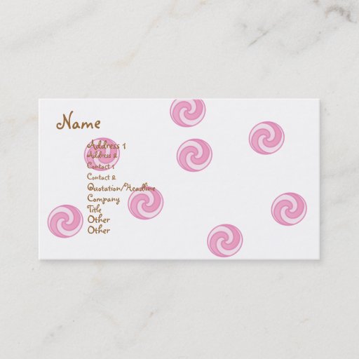 Customizable Pink Swirl Cake Business Card Templates