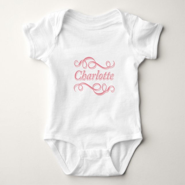 Pink Swirl Charlotte Baby Bodysuit (Front)