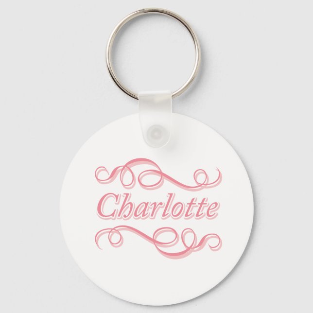 Pink Swirl Charlotte Keychain (Front)