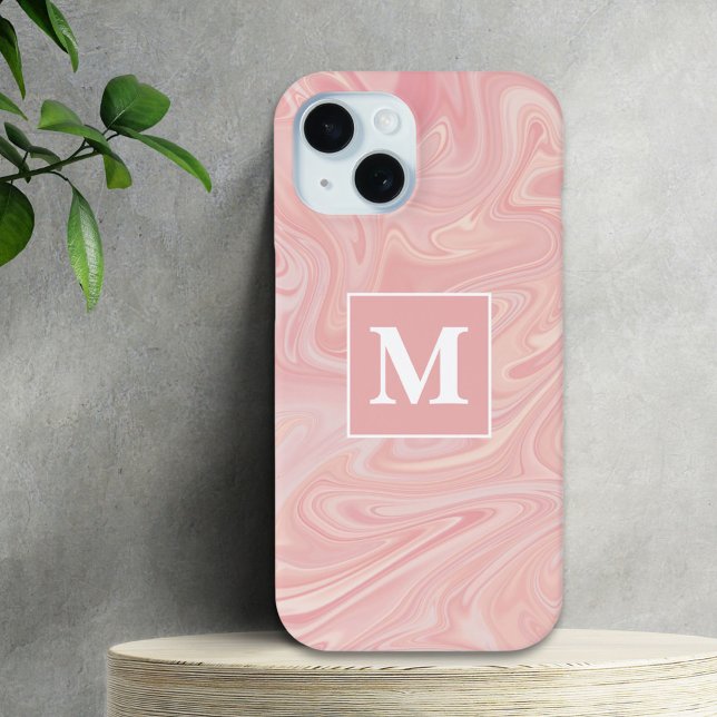  Pink Swirl Custom Monogram Case-Mate iPhone Case (Creator Uploaded)