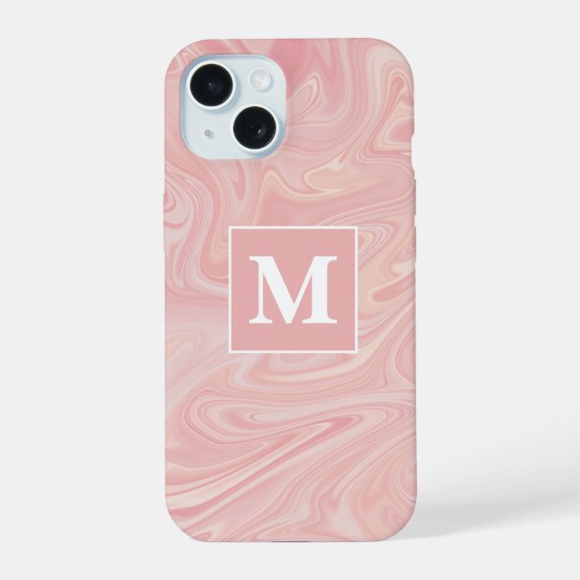  Pink Swirl Custom Monogram Iphone Case (Back)