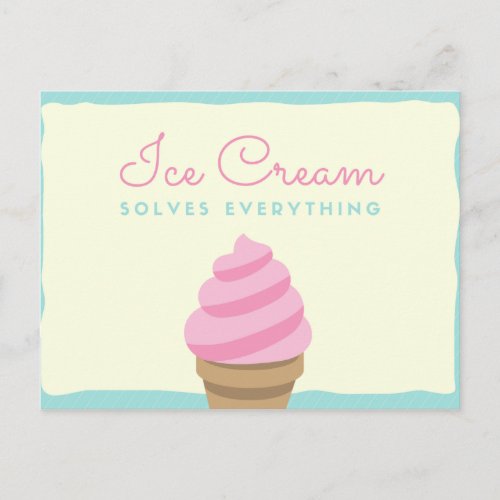 Pink Swirl Ice Cream Postcard