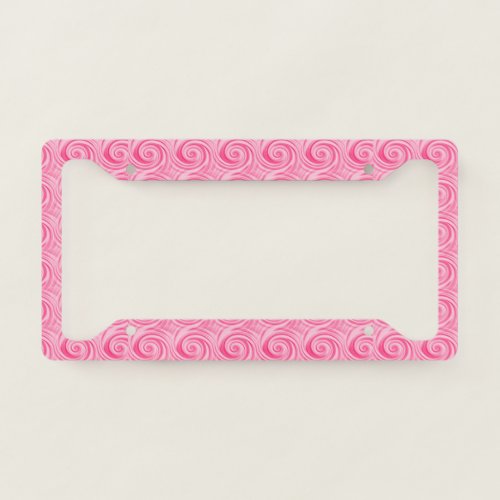 Pink Swirl License Plate Frame
