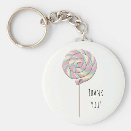 pink swirl lollipop keychain