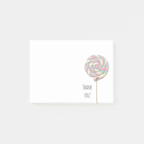 Pink Swirl Lollipop Post_it Notes
