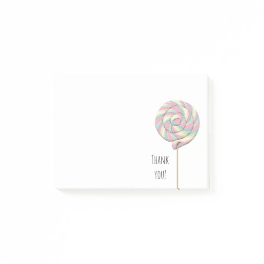 pink swirl lollipop post-it notes