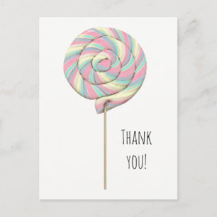 Pink Swirl Lollipop Postcard
