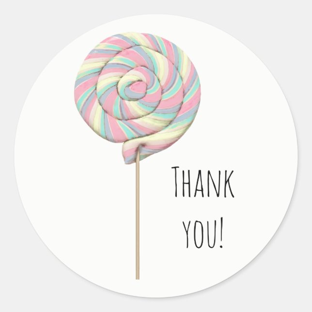 Pink Swirl Lollipop Sticker (Front)