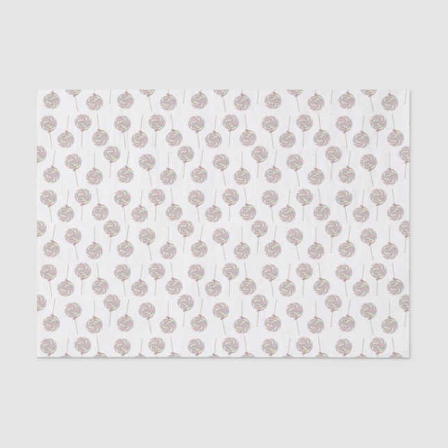 Pink Swirl Lollipop Tissue Paper (Front)